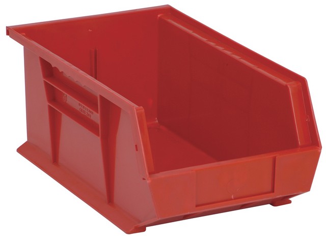 Quantum Storage QUS241RD Ultra Stack & Hang Bin- Red - 13.62 x 8.25 x 6 in.