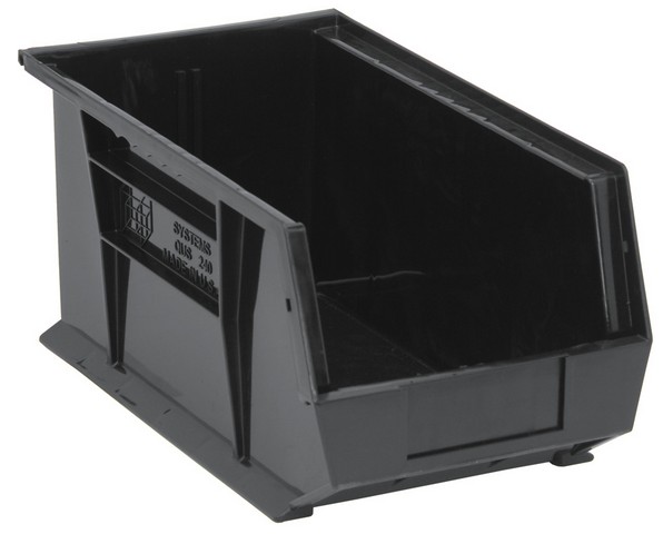 Quantum Storage QUS240BK Ultra Stack & Hang Bin- Black - 14.75 x 8.25 x 7 in.