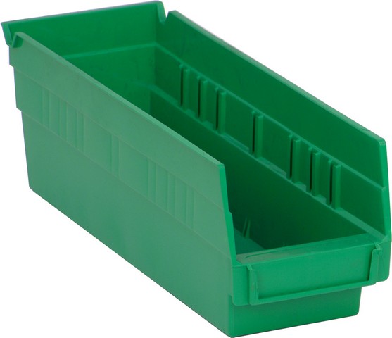 Quantum Storage QSB101GN Economy 4 in. Shelf Bin, Green - 11.62 x 4.12 x 4 in.