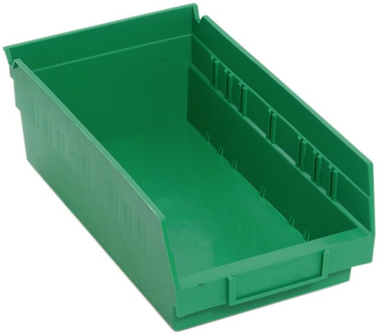 Quantum Storage Economy 4 in. Shelf Bin- Green - 11.62 x 6.62 x 4 in. - Pack of 30