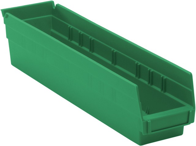 Quantum Storage QSB103GN Economy 4 in. Shelf Bin, Green - 17.87 x 4.12 x 4 in.