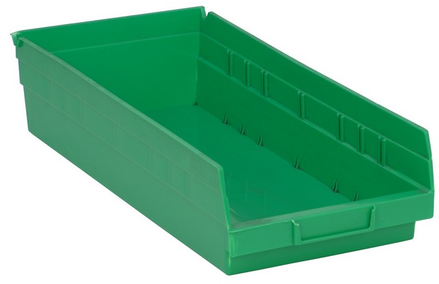 Quantum Storage QSB108GN Economy 4 in. Shelf Bin- Green - 17.87 x 8.37 x 4 in.