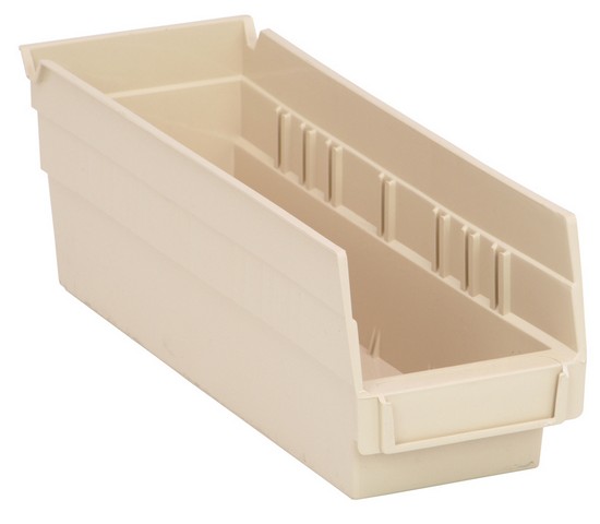 Quantum Storage QSB101IV Economy 4 in. Shelf Bin, Ivory - 11.62 x 4.12 x 4 in.