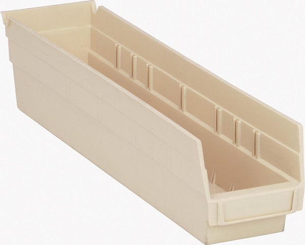Quantum Storage QSB103IV Economy 4 in. Shelf Bin, Ivory - 17.87 x 4.12 x 4 in.