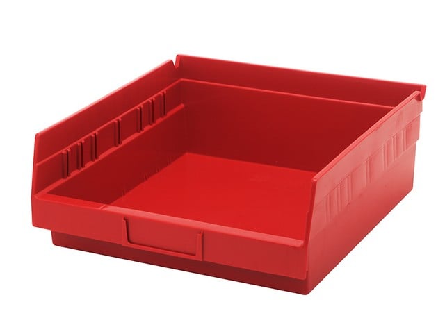 Quantum Storage QSB109RD Economy 4 in. Shelf Bin- Red - 11.62 x 11.12 x 4 in.
