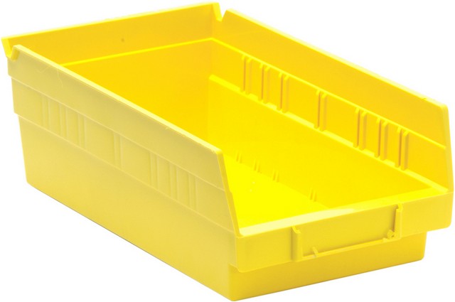 Quantum Storage QSB102YL Economy 4 in. Shelf Bin- Yellow - 11.62 x 6.62 x 4 in.