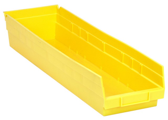 Economy 4 in. Shelf Bin, Yellow - 23.62 x 6.62 x 4 in.