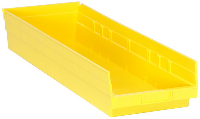 Economy 4 in. Shelf Bin, Yellow - 23.62 x 8.37 x 4 in.