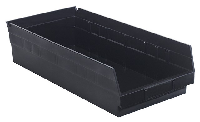 Quantum Storage  Economy Shelf Bin - Black - 17.87 x 8.37 x 4 in.