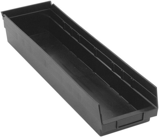 Quantum Storage  Economy 4 in. Shelf Bin- Black - 23.62 x 6.62 x 4 in.