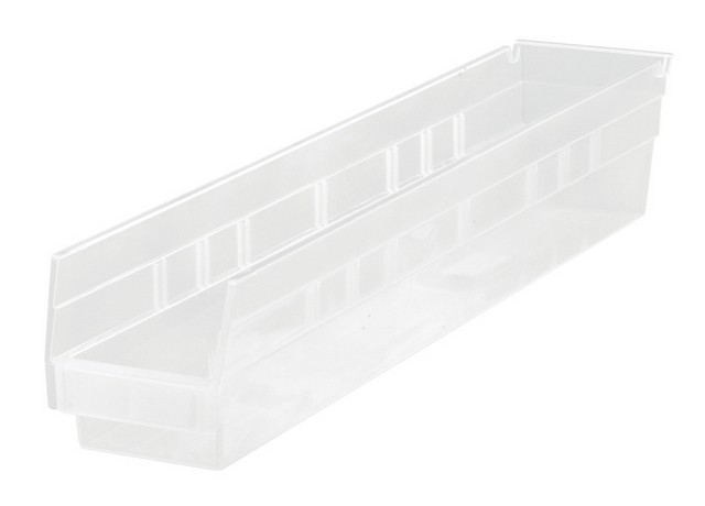 Quantum Storage Economy 4 in. Shelf Bin- Clear - 23.62 x 4.12 x 4 in.