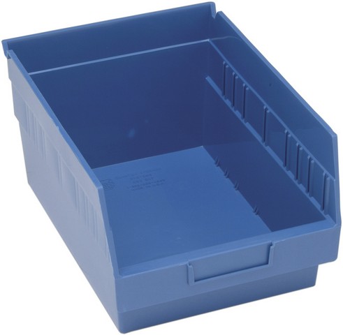 Quantum Storage QSB207BL Store-More 6 in. Shelf Bin- Blue - 11.62 x 8.37 x 6 in.
