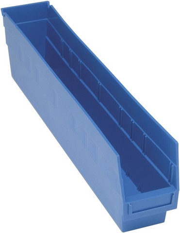 Quantum Storage QSB205BL Store-More 6 in. Shelf Bin- Blue - 23.62 x 4.12 x 6 in.