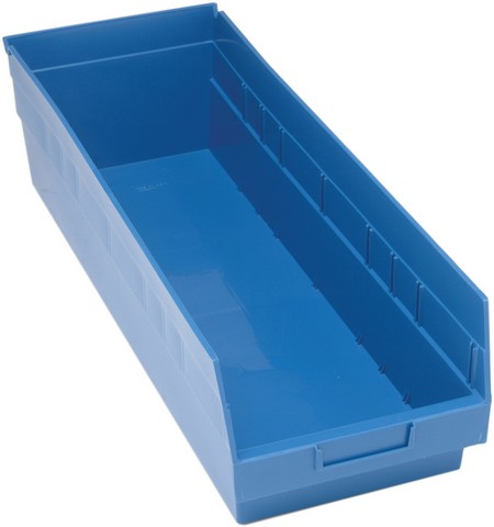 Store-More 6 in. Shelf Bin, Blue - 23.62 x 8.37 x 6 in.