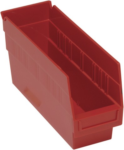 Quantum Storage QSB201RD Store-More 6 in. Shelf Bin- Red - 11.62 x 4.12 x 6 in.