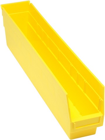 Quantum Storage QSB205YL Store-More 6 in. Shelf Bin- Yellow - 23.62 x 4.12 x 6 in.