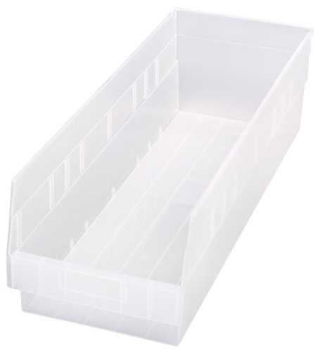Quantum Storage QSB214CL Store-More 6 in. Shelf Bin- Clear - 23.62 x 8.37 x 6 in.