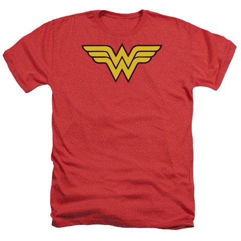 Dc-Wonder Woman Logo - Adult Heather Tee - Red- Medium