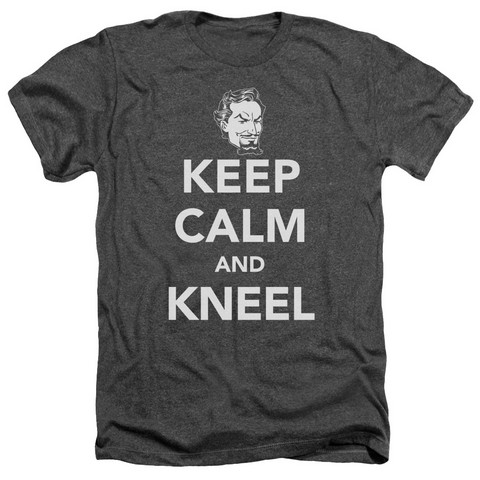 UPC 729001772807 product image for Dc-Keep Calm And Kneel - Adult Heather Tee - Charcoal- Medium | upcitemdb.com