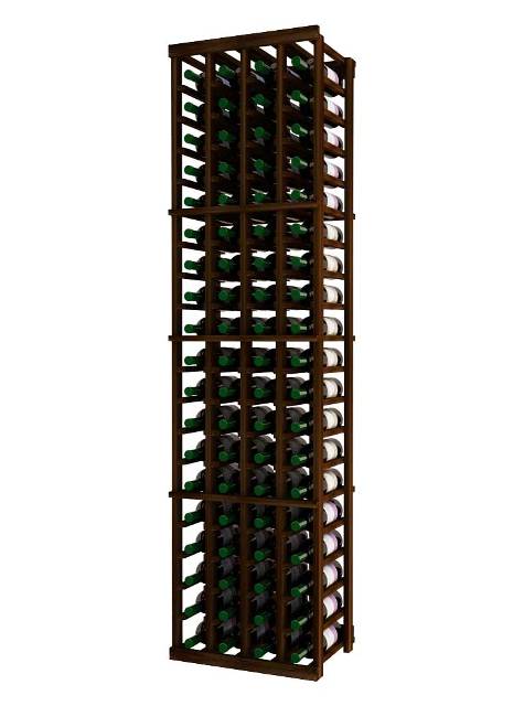 Wine Cellar Innovation Premium Redwood Designer Series 4 Column Individual Rack, Dark Walnut Stain - 6 Ft.