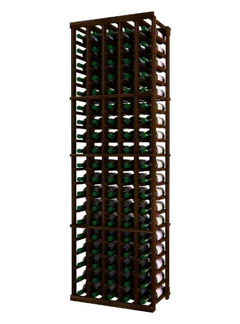 Wine Cellar Innovation Premium Redwood Designer Series 5 Column Individual Rack, Dark Walnut Stain - 6 Ft.