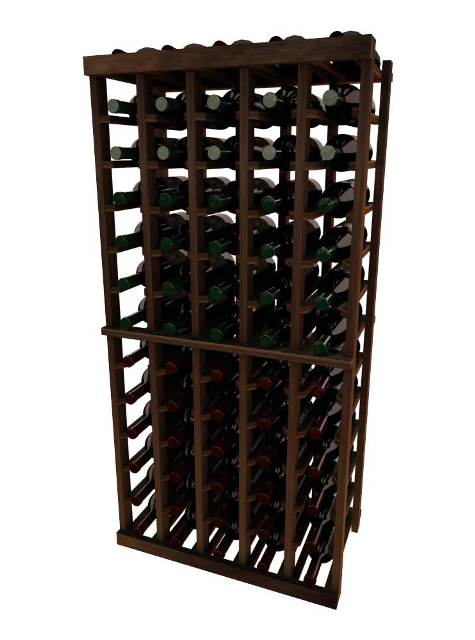 Wine Cellar Innovation Premium Redwood Vintner Series 5 Column Individual Rack, Dark Walnut Stain - 4 Ft.