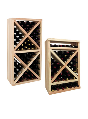 Wine Cellar Innovation Premium Redwood Vintner Series Solid Diamond Cube, Dark Walnut Stain - 3 Ft.