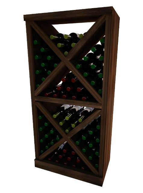 Wine Cellar Innovation Premium Redwood Vintner Series Solid Diamond Cube, Dark Walnut Stain - 4 Ft.