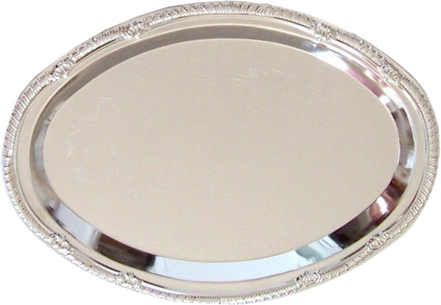 Nua Collection 58151 Nickel Round Shaped Tray 10 In.
