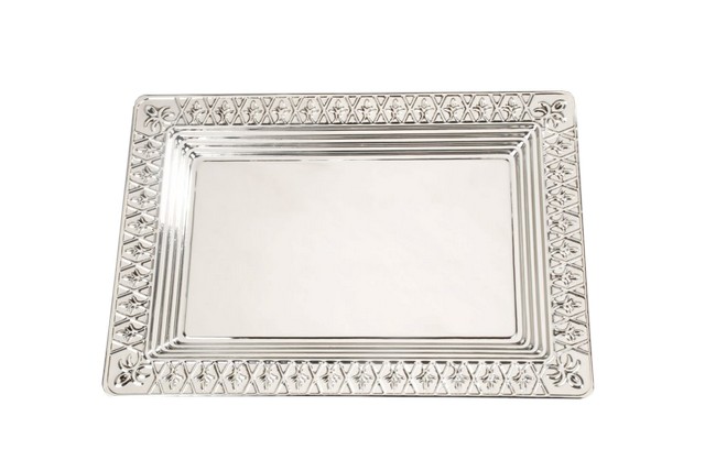 Nua Collection 58160 Silver Plated Lacquered Tray 16.5 X 13 In.