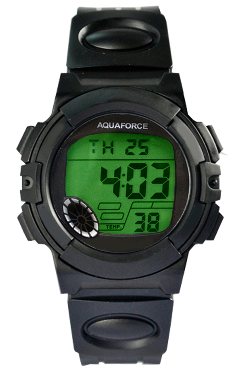 15-001 Multi Function Black Case With Black Strap Digital Watch