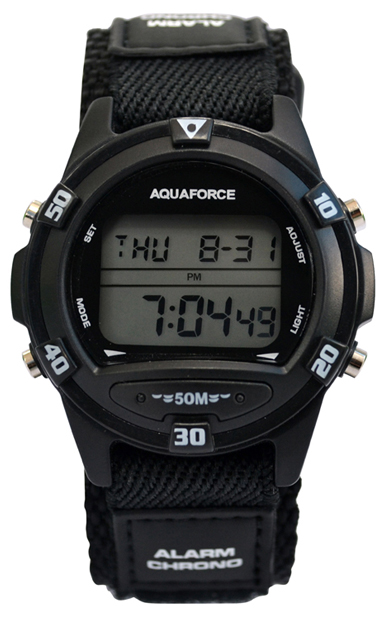 26-001 Multi Function Black Strap Watch With Nylon Cloth Tie Digital