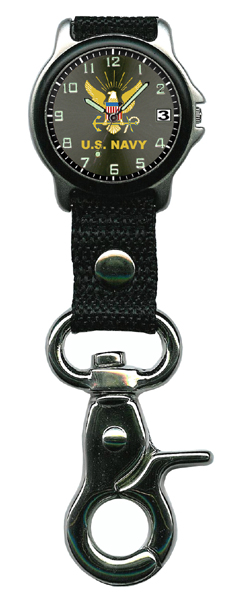 Chrome Black Nylon Strap Metal Case Clip Watch With Black Dial