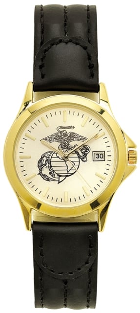 10-o Gold Brass Padded Leather Strap Watch