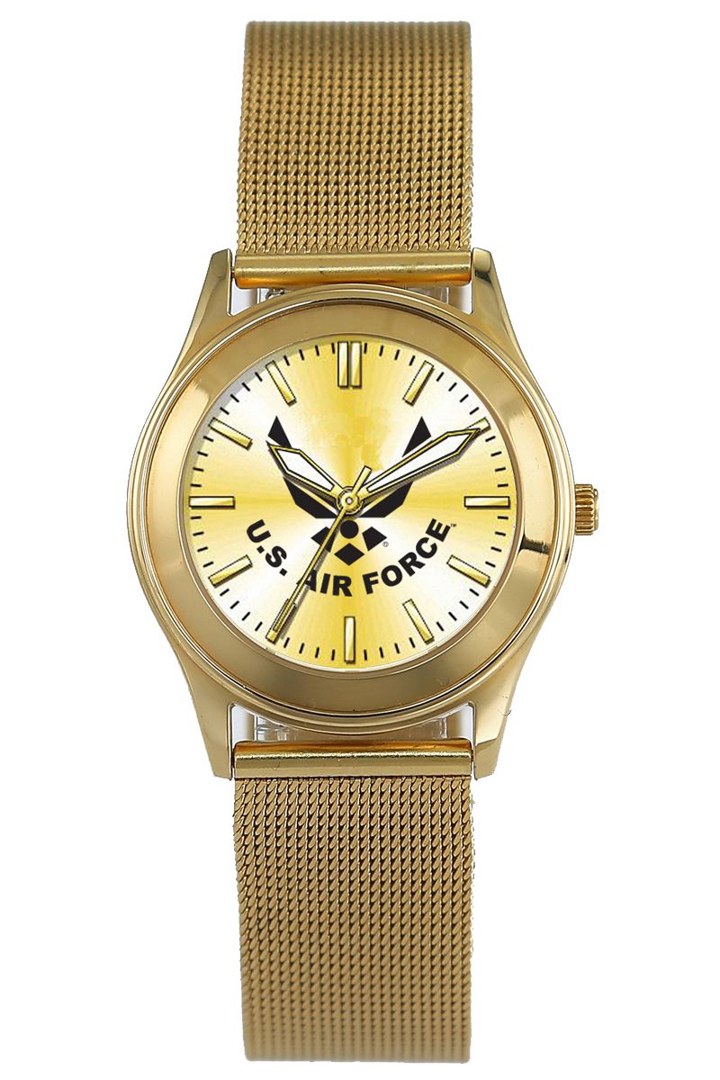 11d-l Two Tone Metal Case Analog Ladies Watch With Gold Dial