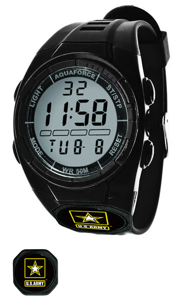 50b Combat Multi Function Black Strap Digital Watch With Silver Dial