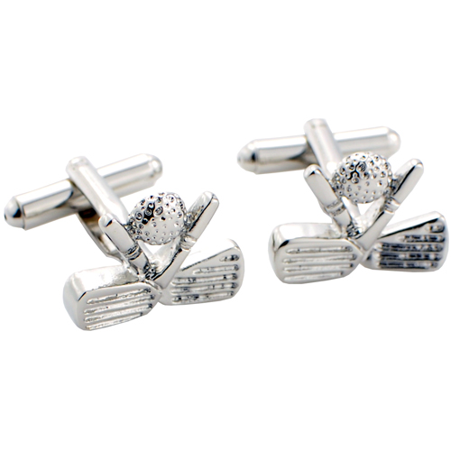 Fantasyard 1200203 Crossed Clubs Golf Golfer Silver Sports Cufflinks