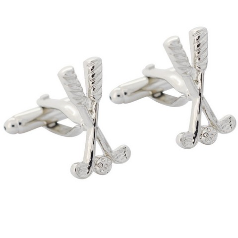 Fantasyard 1200407 Golf Clubs & Golf Ball Silver Cufflinks