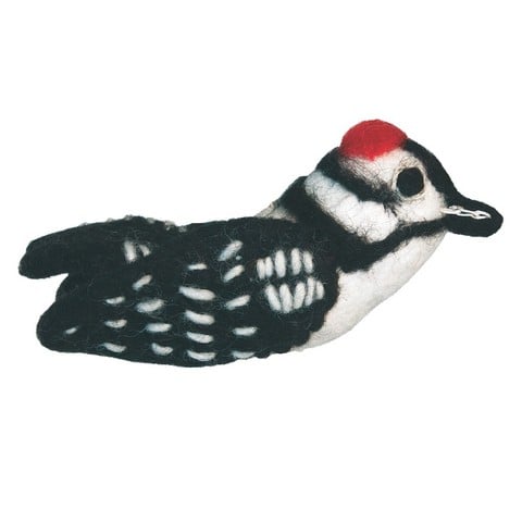 Felt Bird Ornament - Downy Woodpecker