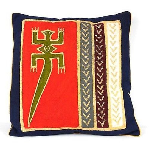 Handmade Red Lizard Batik Cushion Cover