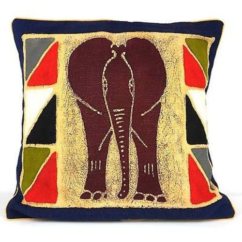 Handmade Colorful Elephant Batik Cushion Cover