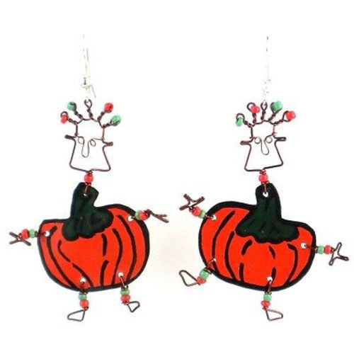 Dancing Girl Pumpkin Earrings