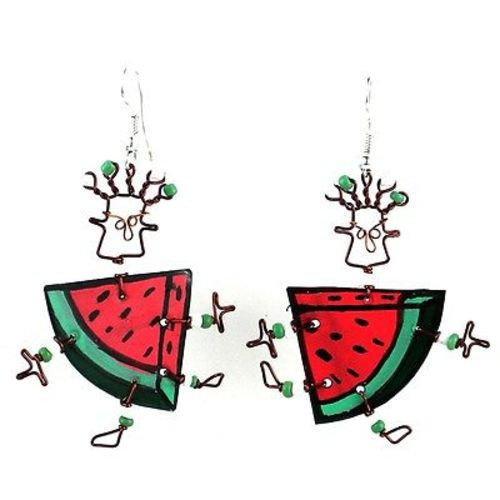 Dancing Girl Melon Slice Earrings