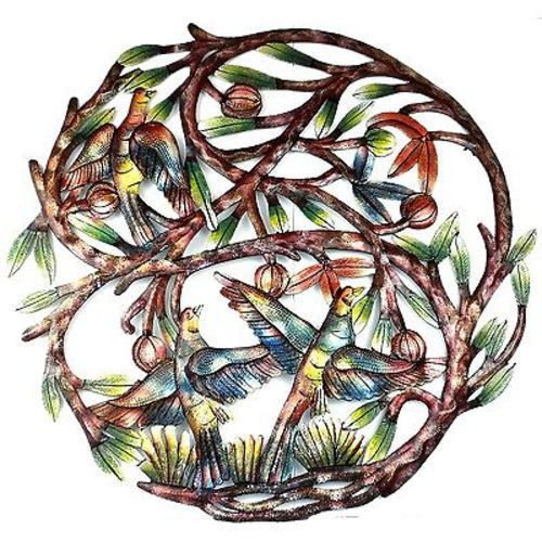 Tree Of Life Hand Painted Metal Wall Art, 24 In.