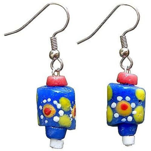 Recycled Glass New Day Bead Sister Earrings