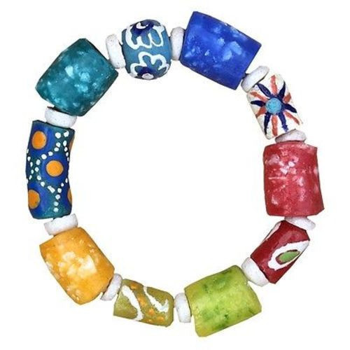 Recycled Glass Marble Bracelet, Rainbow
