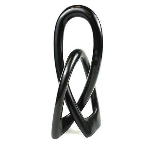 Natural Soapstone Lovers Knot, Black - 10 In.