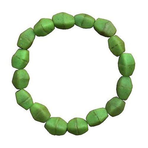 Lime Green Glass Pebbles Bracelet
