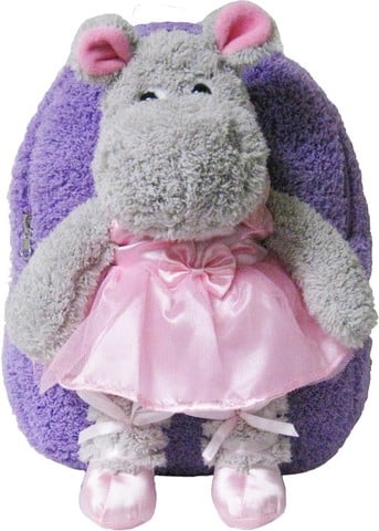 Lavender Ballet Hippo Plush Backpack