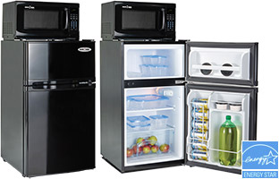 Microfridge Freezer & Microwave Combo Appliance, Black - 3.1 Cu Ft.